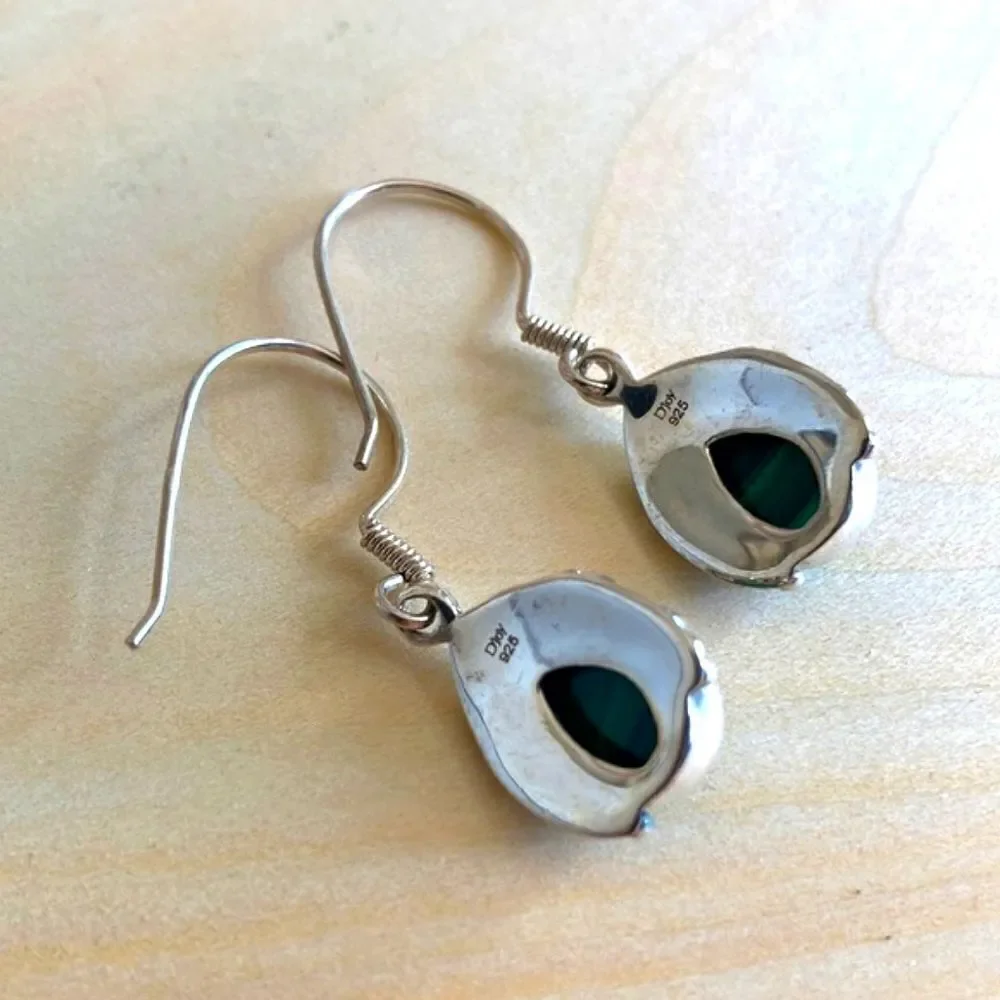 Artisan Crafted African Malachite Earrings